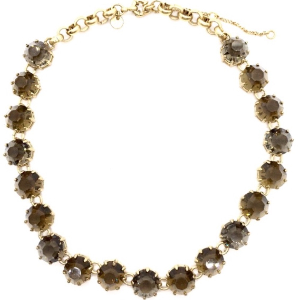 MADEWELL Faux Smokey Quartz Necklace Gold Tone EUC